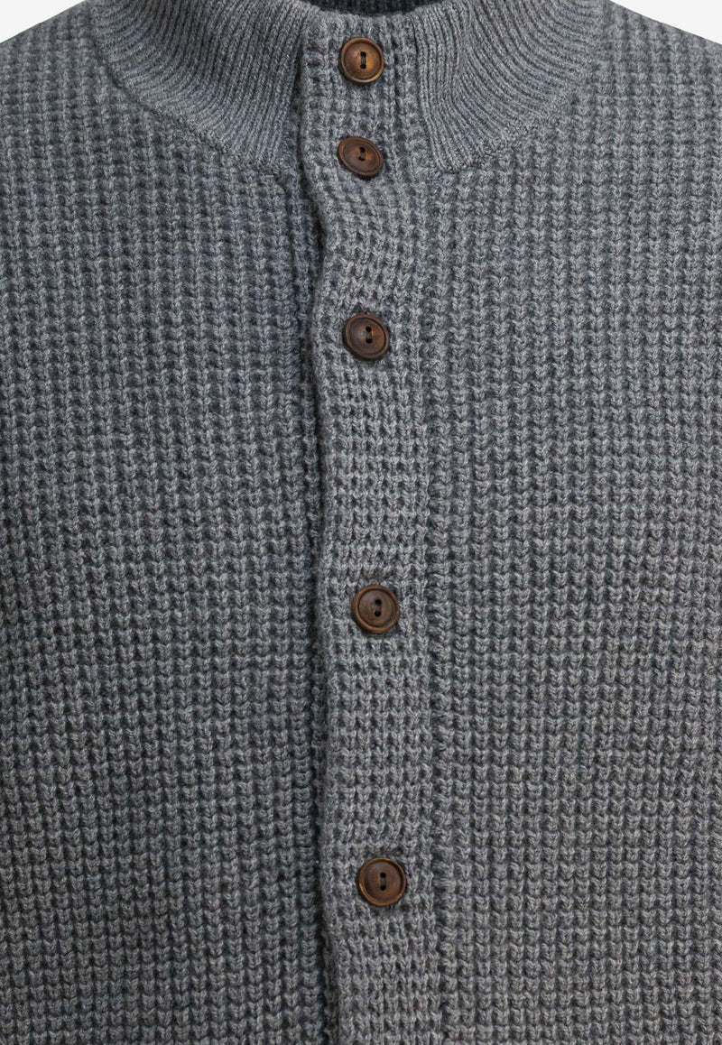Polo Ralph Lauren Buttoned High-Neck Cardigan Gray 710970292002FAWN GREY HEATHER_bdf98f4f-9494-4ee0-884f-f18f634e374e