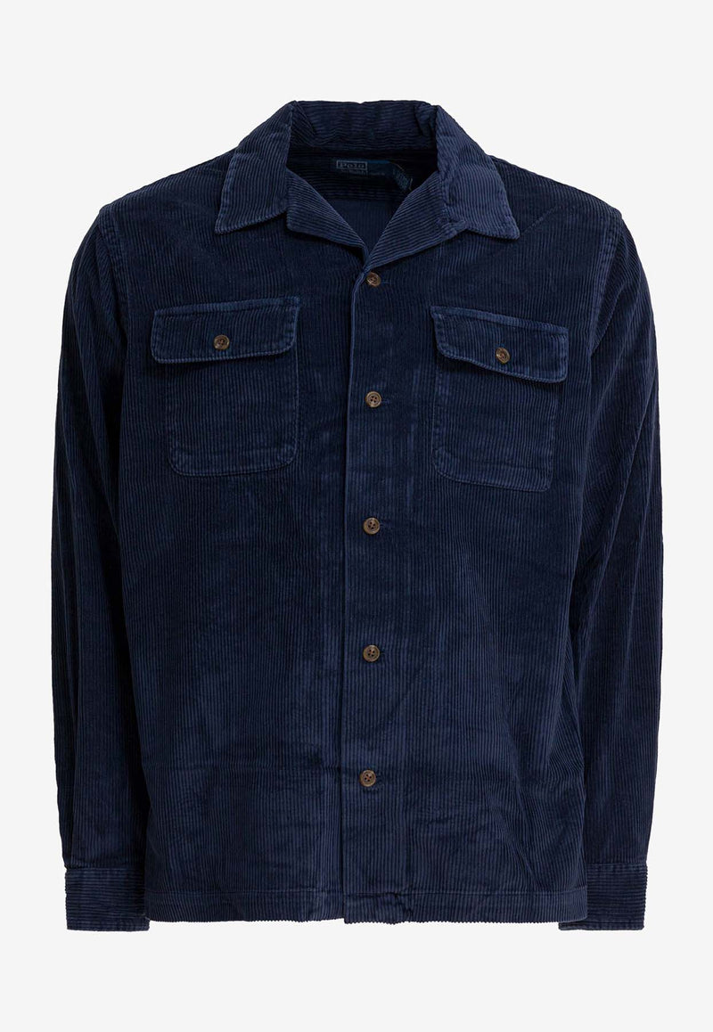 Polo Ralph Lauren Saharan Wool Buttoned Jacket Blue 710981753003BOSTON NAVY_8bf0fa5d-38c4-4632-9789-cb4be3cd13c1