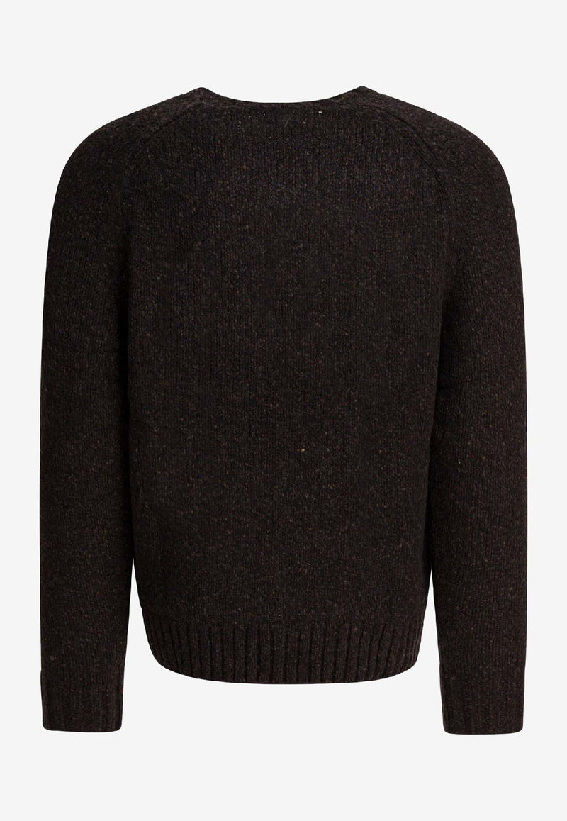 Polo Ralph Lauren Raglan-Sleeved Knitted Sweater Gray 710982142003CHARCOAL MARL_807ce666-b1c3-4085-83d4-cfd6bd32e512