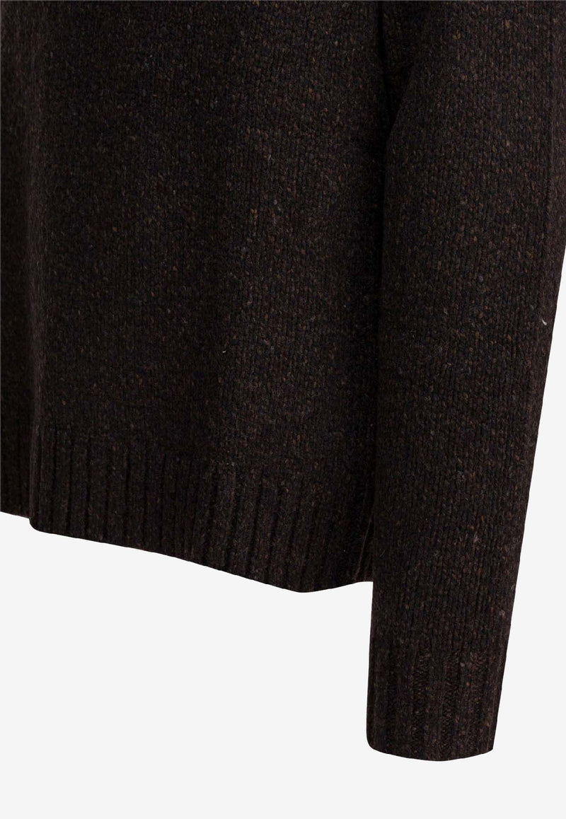 Polo Ralph Lauren Raglan-Sleeved Knitted Sweater Gray 710982142003CHARCOAL MARL_807ce666-b1c3-4085-83d4-cfd6bd32e512