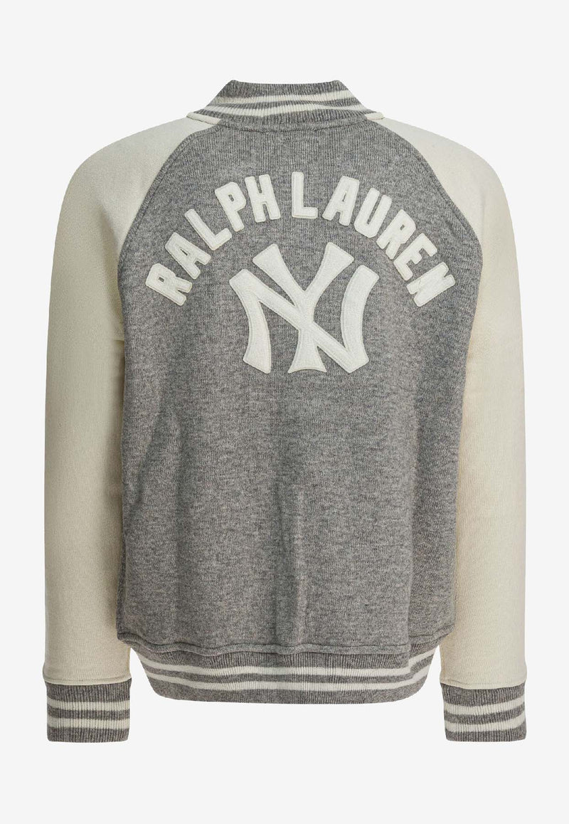 Polo Ralph Lauren Yankees Wool Bomber Jacket Gray 710982814001REGENT HEATHER/DECKWASH CREAM_727d9ec2-646e-40cc-90fd-fa16df9c143d