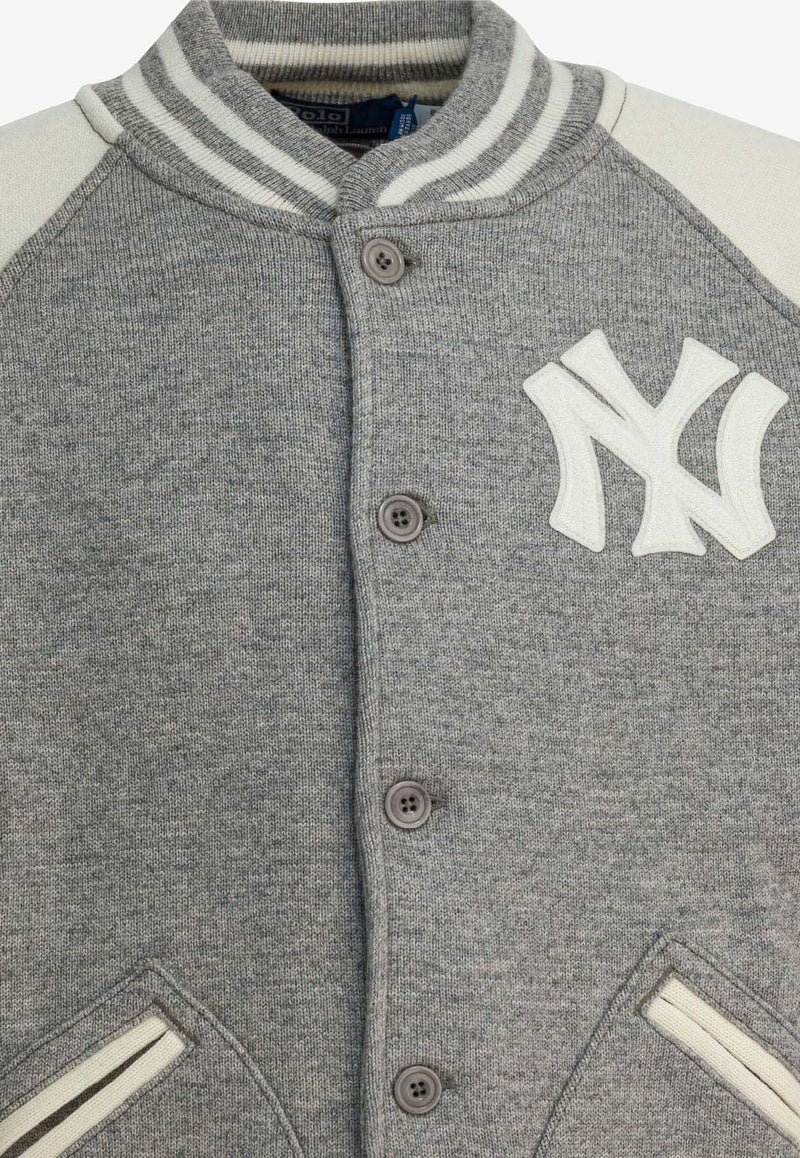 Polo Ralph Lauren Yankees Wool Bomber Jacket Gray 710982814001REGENT HEATHER/DECKWASH CREAM_727d9ec2-646e-40cc-90fd-fa16df9c143d