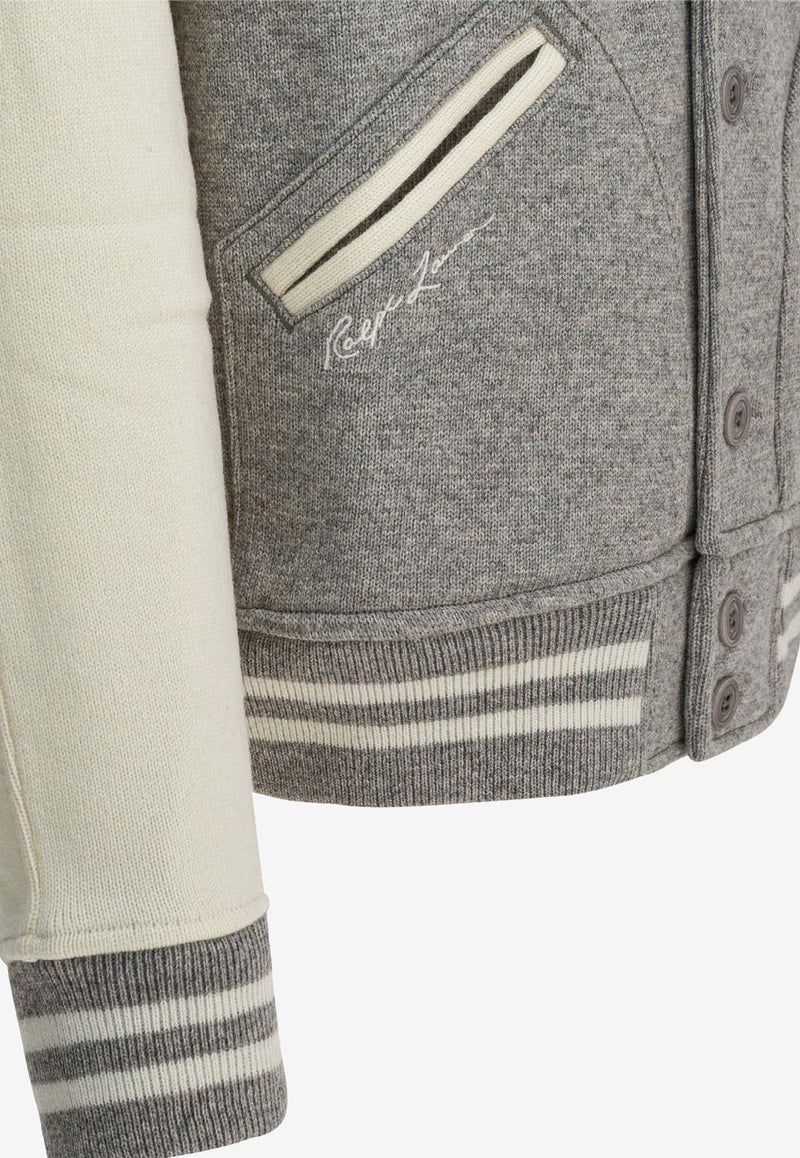 Polo Ralph Lauren Yankees Wool Bomber Jacket Gray 710982814001REGENT HEATHER/DECKWASH CREAM_727d9ec2-646e-40cc-90fd-fa16df9c143d