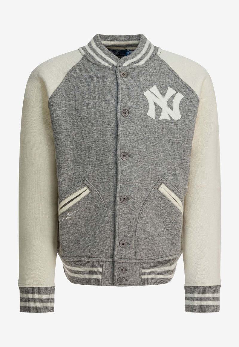 Polo Ralph Lauren Yankees Wool Bomber Jacket Gray 710982814001REGENT HEATHER/DECKWASH CREAM_727d9ec2-646e-40cc-90fd-fa16df9c143d