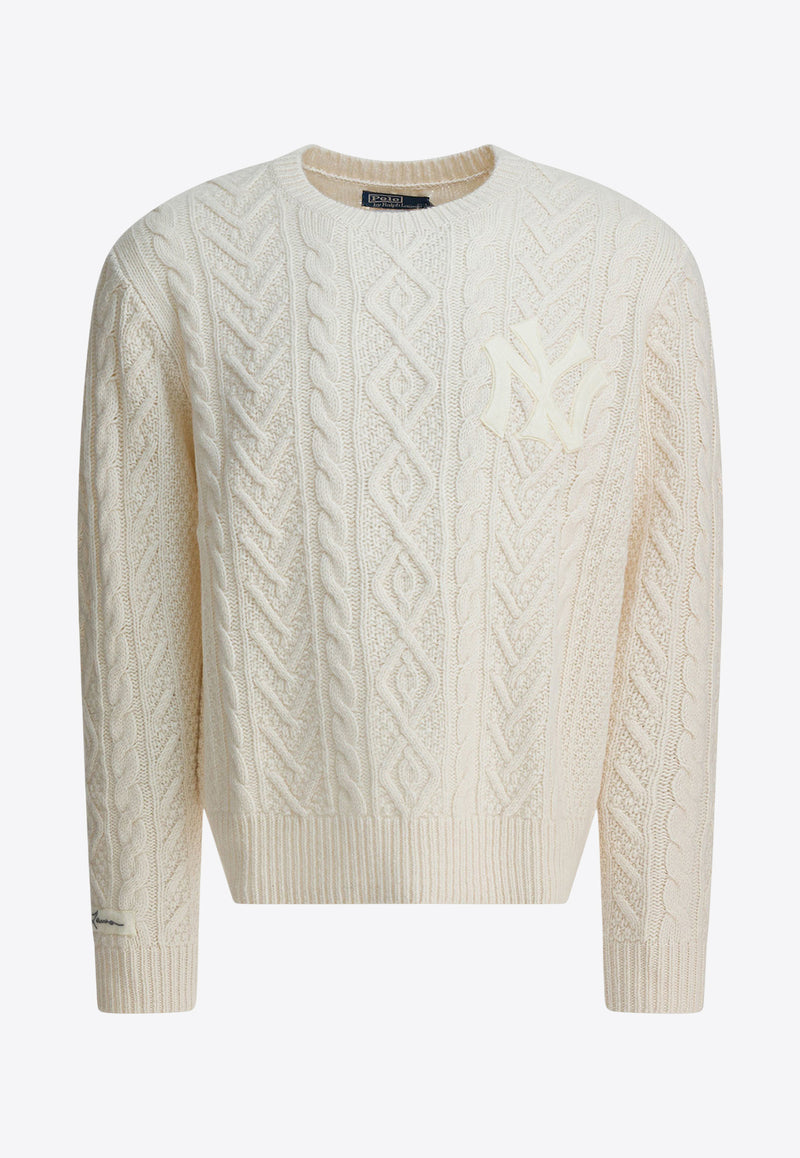 Polo Ralph Lauren New York Yankees Cable Knit Sweater White 710982823001CREAM COMBO_1473dbf8-4eb6-4305-876f-c4823af055e7