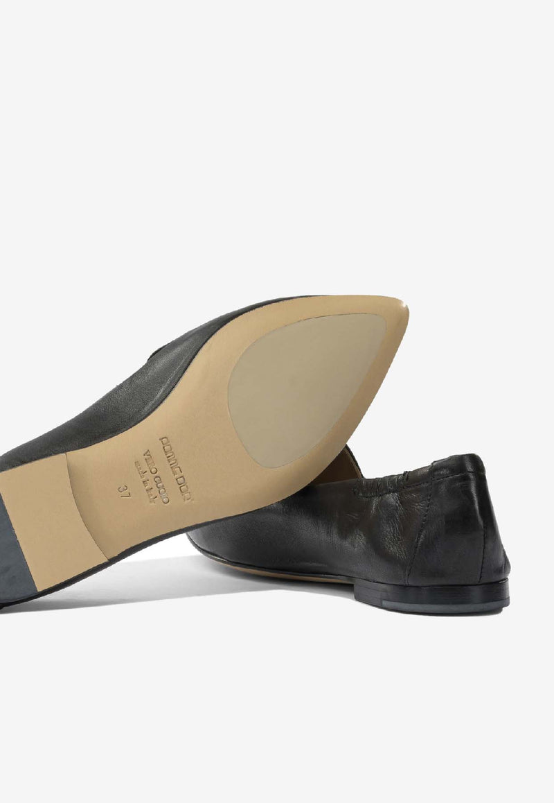 Pomme D'Or Grace Pointed Leather Loafers Black 1140GRACEGLOVE NERO_243e55b4-cc2f-4f17-93c7-a1b854b59605