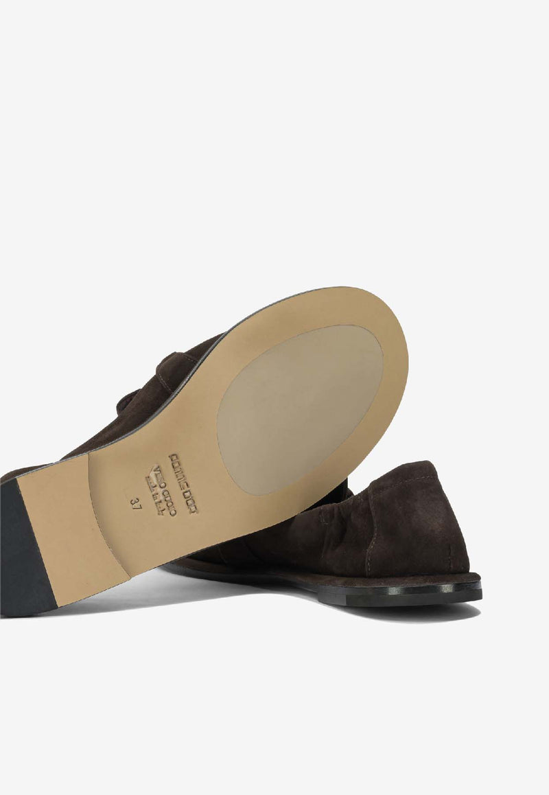 Pomme D'Or Mia Braided Suede Loafers Brown 1174REVERSECOFFEE_21c3db6a-0b85-4f5b-a651-67b3d6d06136