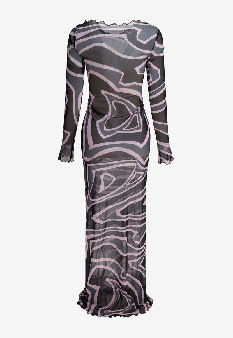Pucci Labirinto Print Tulle Maxi Dress Multicolor 5UJI355U749047_6c93985d-8896-454d-b6aa-27aa4d4a5caa