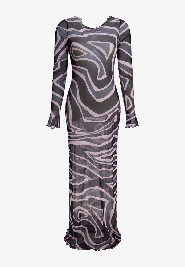 Pucci Labirinto Print Tulle Maxi Dress Multicolor 5UJI355U749047_6c93985d-8896-454d-b6aa-27aa4d4a5caa