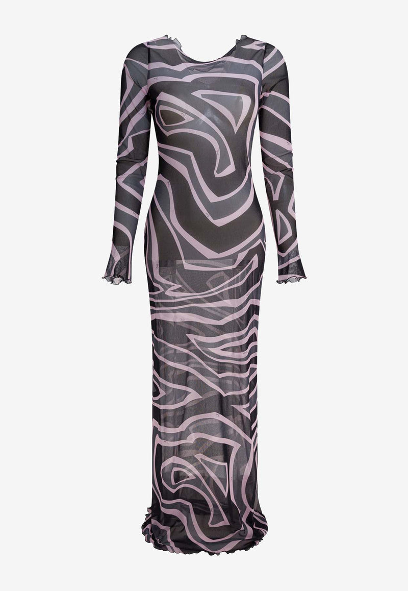 Pucci Labirinto Print Tulle Maxi Dress Multicolor 5UJI355U749047_6c93985d-8896-454d-b6aa-27aa4d4a5caa