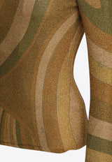 Pucci Iride Print Mock-Neck Top Gold 5UJM105U867993_11fb9821-acaf-47d0-b659-c8e0b0b44989