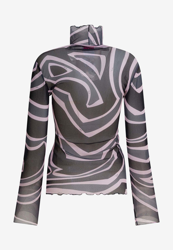 Pucci Labirinto Print Turtleneck Tulle Top Multicolor 5UJM155U749047_44066fad-d9d7-4e71-a0cf-d07a2801bfc4