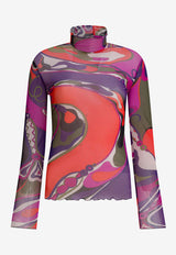 Pucci Orchidee Print Turtleneck Tulle Top Multicolor 5UJM165U839017_a5eb806d-423f-458d-8d8c-34fd3257bdcc