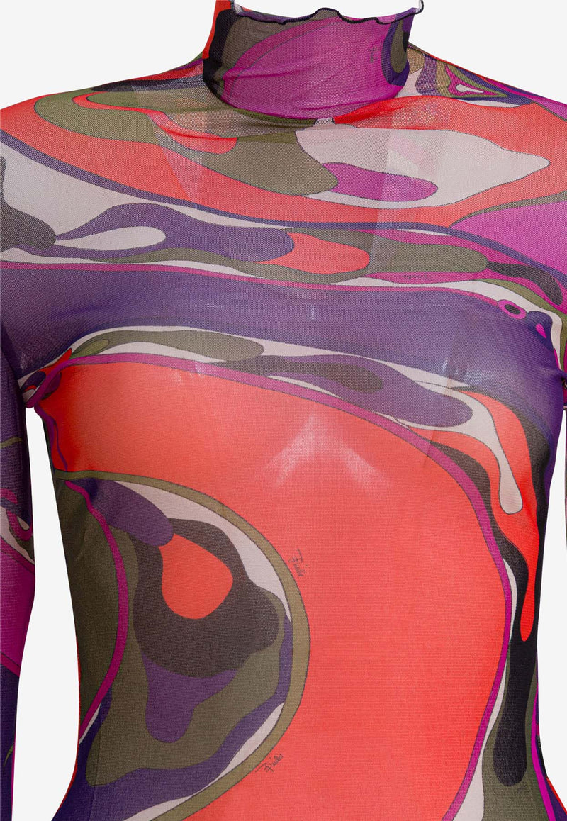 Pucci Orchidee Print Turtleneck Tulle Top Multicolor 5UJM165U839017_a5eb806d-423f-458d-8d8c-34fd3257bdcc