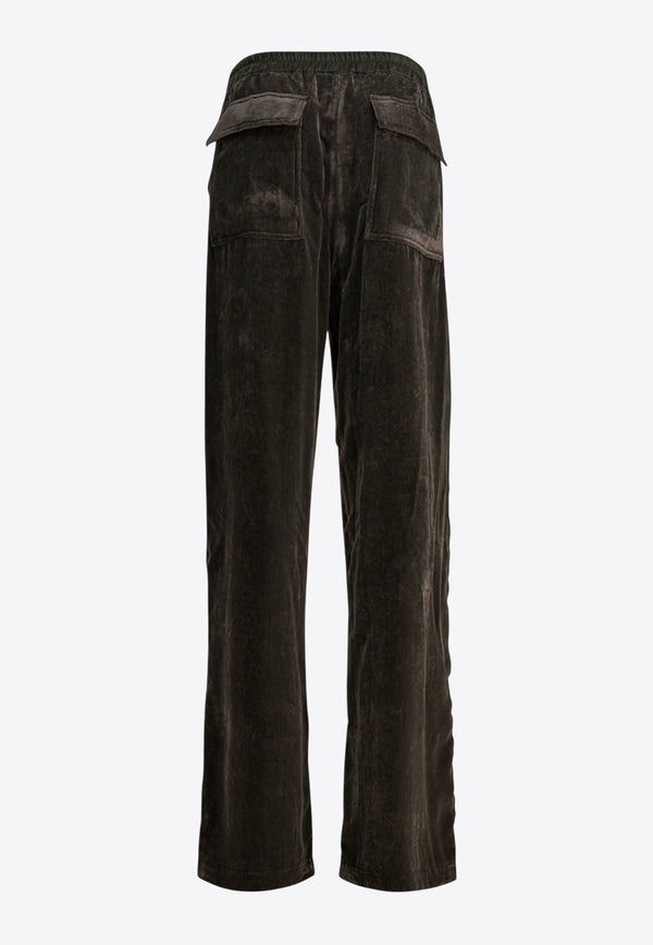 Rick Owens Wide-Leg Velvet Cargo Pants  Green RP02E4325V25_f4698cb8-a6a6-4843-b267-c41724077981