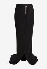 Rick Owens Edfu Ruched Maxi Skirt Black RP02E4359JR09_82847