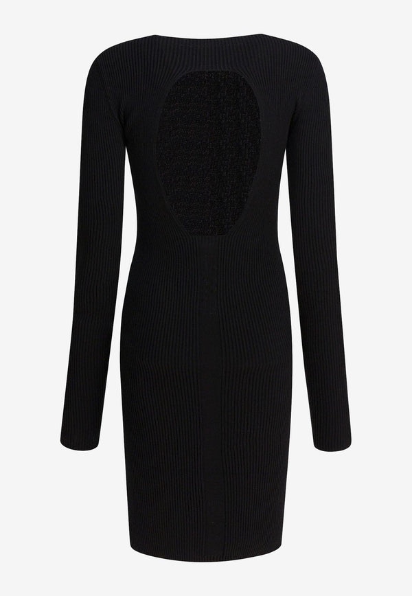 Rick Owens Wool Sheath Dress with Cut-Out Black RP02E4616RIBVI09_82695