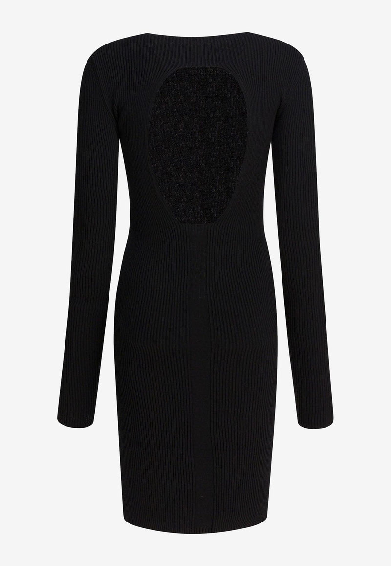 Rick Owens Wool Sheath Dress with Cut-Out Black RP02E4616RIBVI09_82695