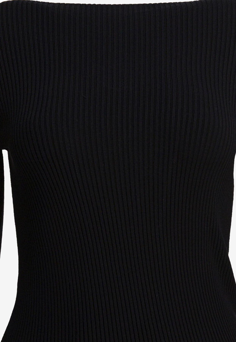 Rick Owens Wool Sheath Dress with Cut-Out Black RP02E4616RIBVI09_82695