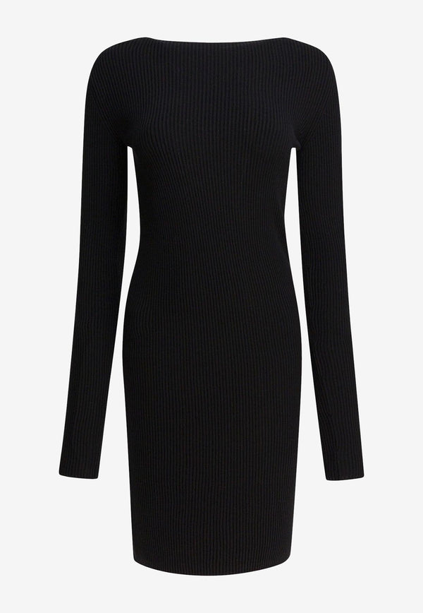 Rick Owens Wool Sheath Dress with Cut-Out Black RP02E4616RIBVI09_82695