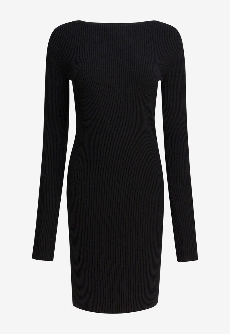 Rick Owens Wool Sheath Dress with Cut-Out Black RP02E4616RIBVI09_82695