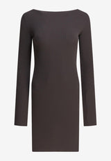 Rick Owens Wool Sheath Dress with Cut-Out Gray RP02E4616RIBVI78_82885