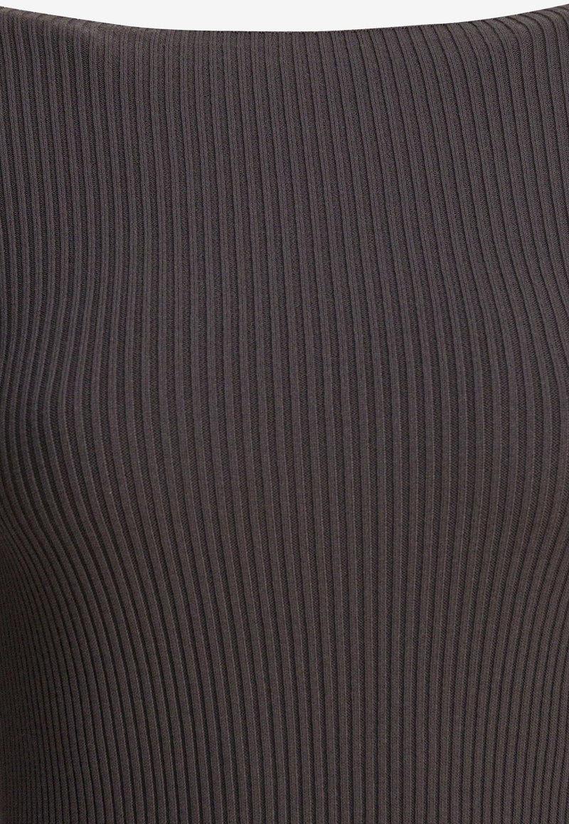 Rick Owens Wool Sheath Dress with Cut-Out Gray RP02E4616RIBVI78_82885