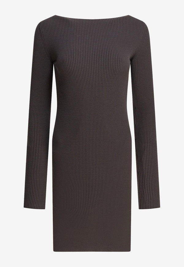 Rick Owens Wool Sheath Dress with Cut-Out Gray RP02E4616RIBVI78_82885