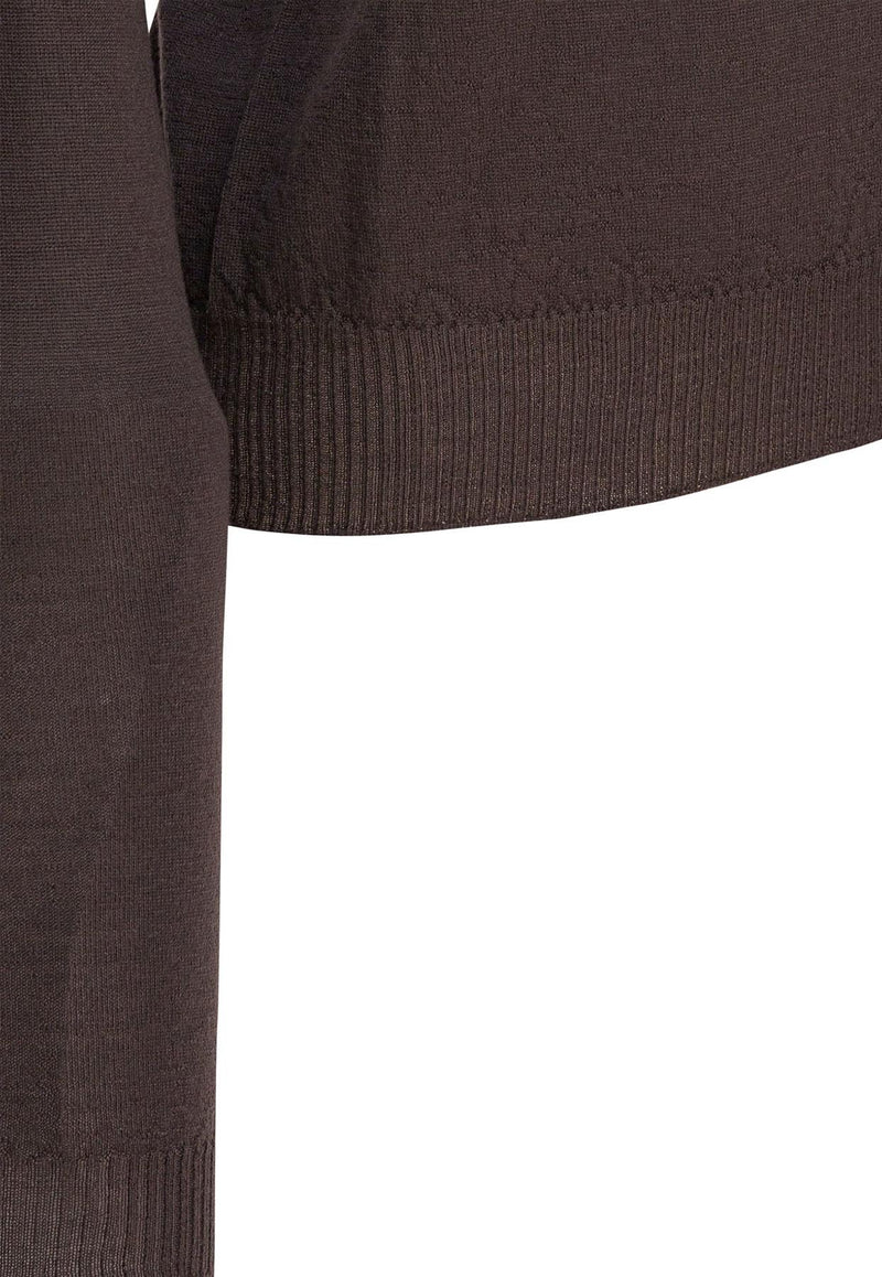 Rick Owens Ribbed Crewneck Sweater  Brown RP02E4624M78_f2dedcc0-9242-4572-adf6-10772ec10636