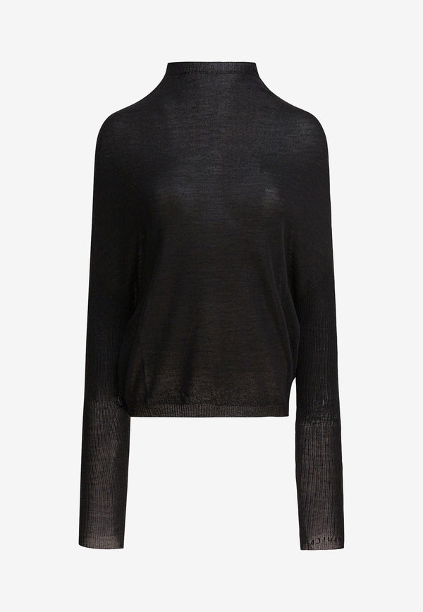 Rick Owens High-Neck Wool Sweater Black RP02E4629M09_f674b71c-9795-4456-8d90-124bc6aa71ab