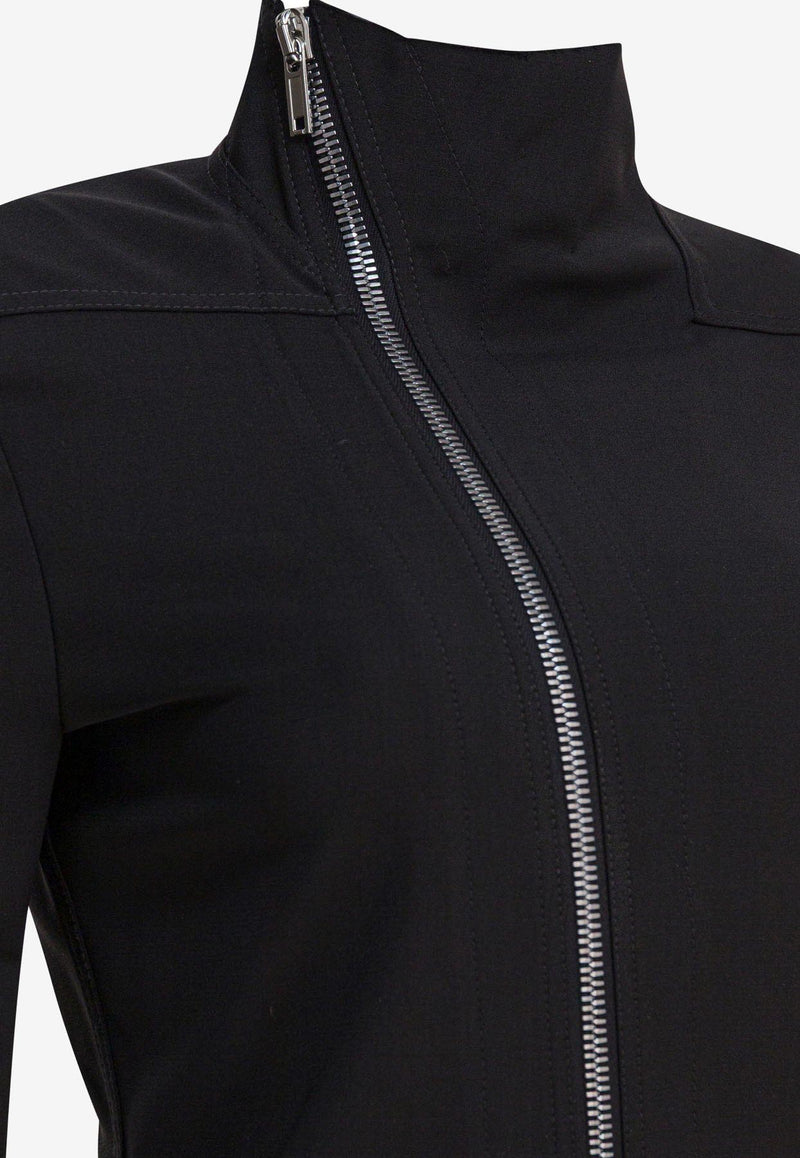 Rick Owens Asymmetric Zip Wool Jacket Black RP02E4701WST09_82723