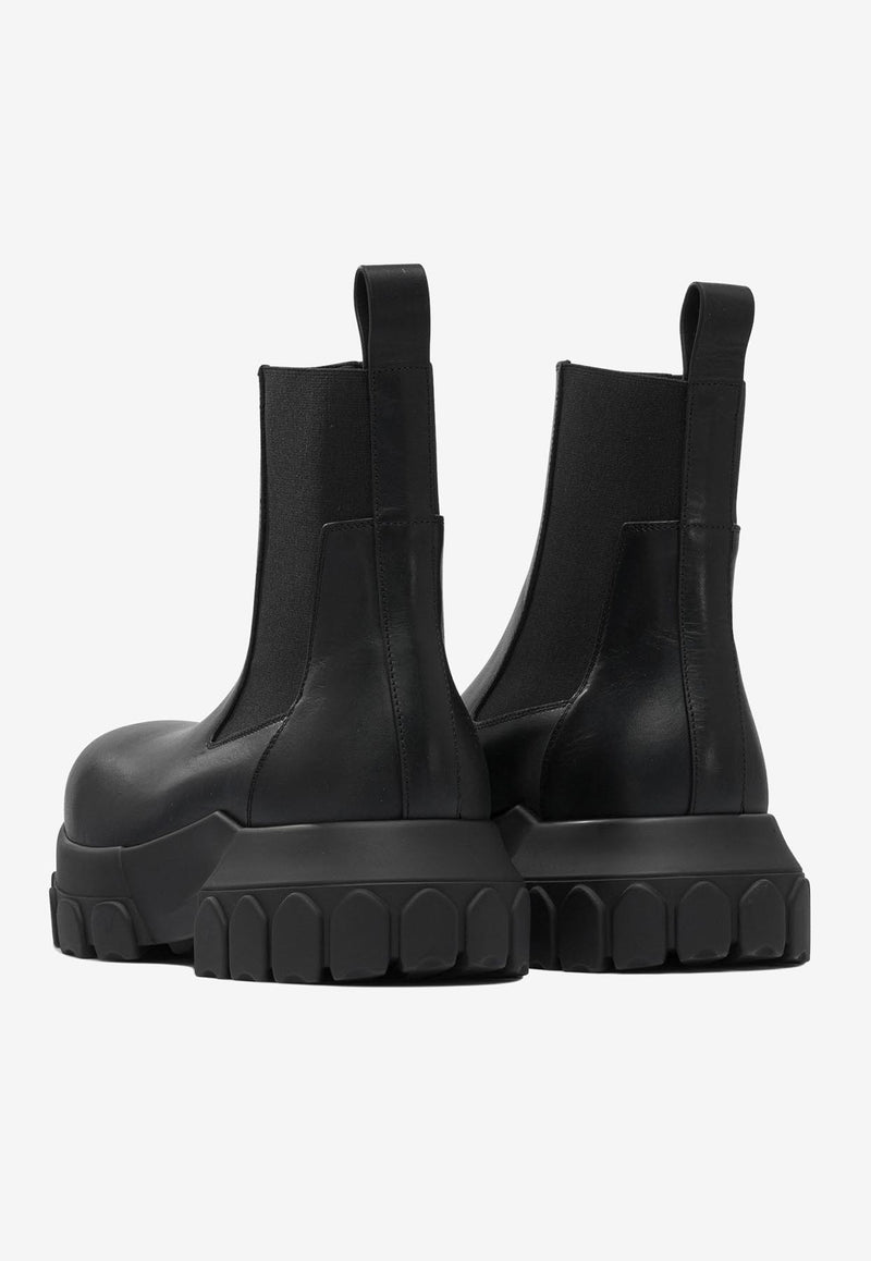Rick Owens Beatle Bozo Tractors Ankle Boots  Black RP02E4881LGE99_82616
