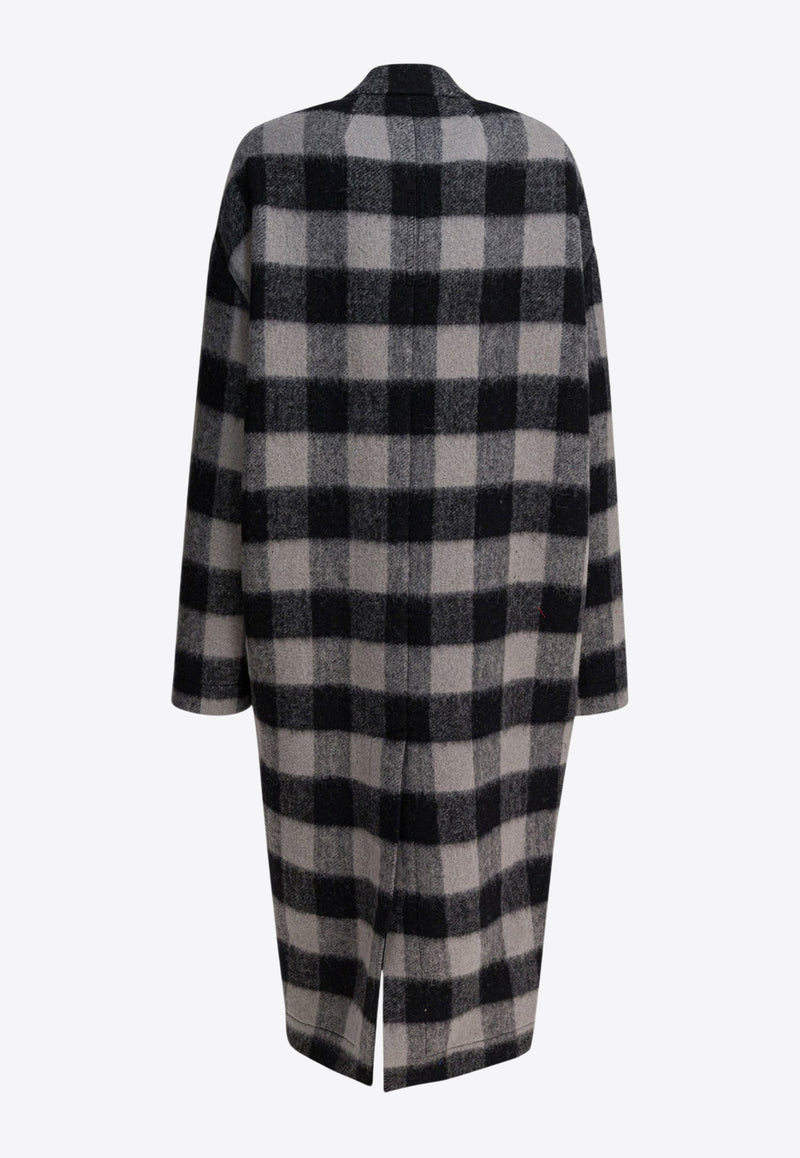 Rick Owens Island Checked Wool Coat Monochrome RP02E4909WJP09P_54bb3b4d-e739-498c-b912-8b3dfd1c4410