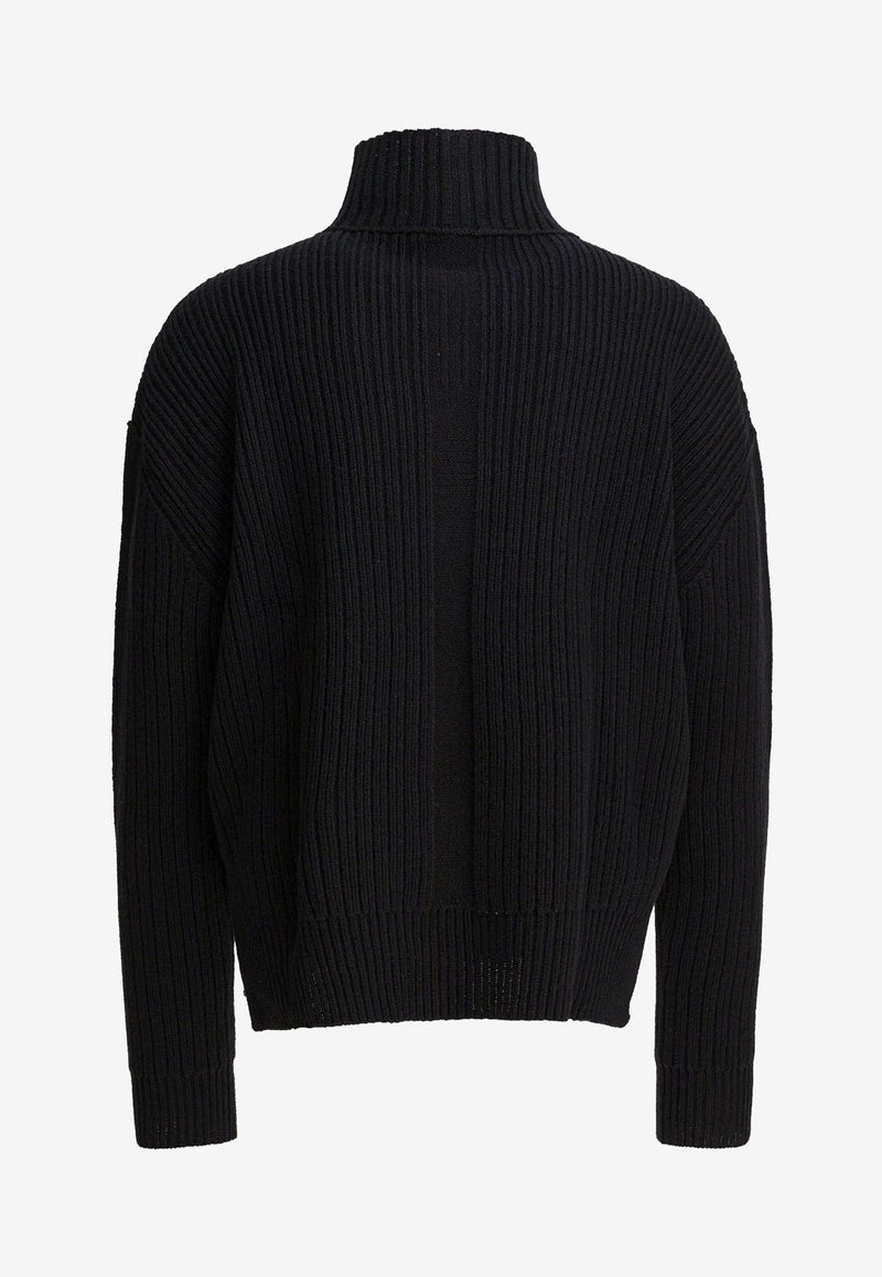 Rick Owens Turtleneck Wool Sweater Black RU02E1645KWV09_82812