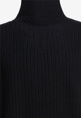 Rick Owens Turtleneck Wool Sweater Black RU02E1645KWV09_82812
