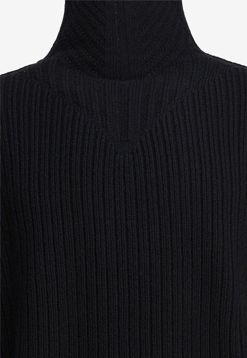 Rick Owens Turtleneck Wool Sweater Black RU02E1645KWV09_82812
