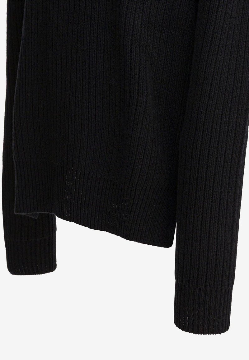 Rick Owens Turtleneck Wool Sweater Black RU02E1645KWV09_82812