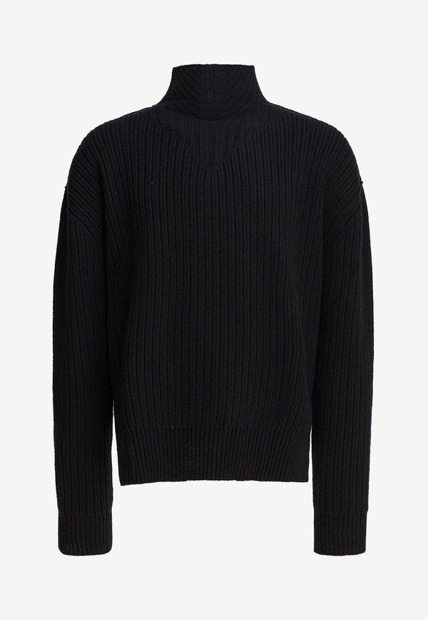 Rick Owens Turtleneck Wool Sweater Black RU02E1645KWV09_82812