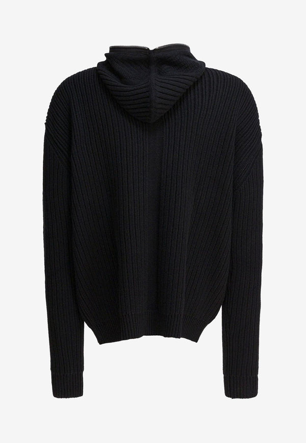 Rick Owens Wool Zipped Cardigan  Black RU02E1647KWV09_d4a39a94-0b55-4a99-9ea3-e95c2e06aa57