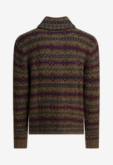 Ralph Lauren Wool Patterned Cardigan Brown 782973243001LODEN HEATHER MULTI_37990c53-296f-4801-8b48-2b31acd5f416