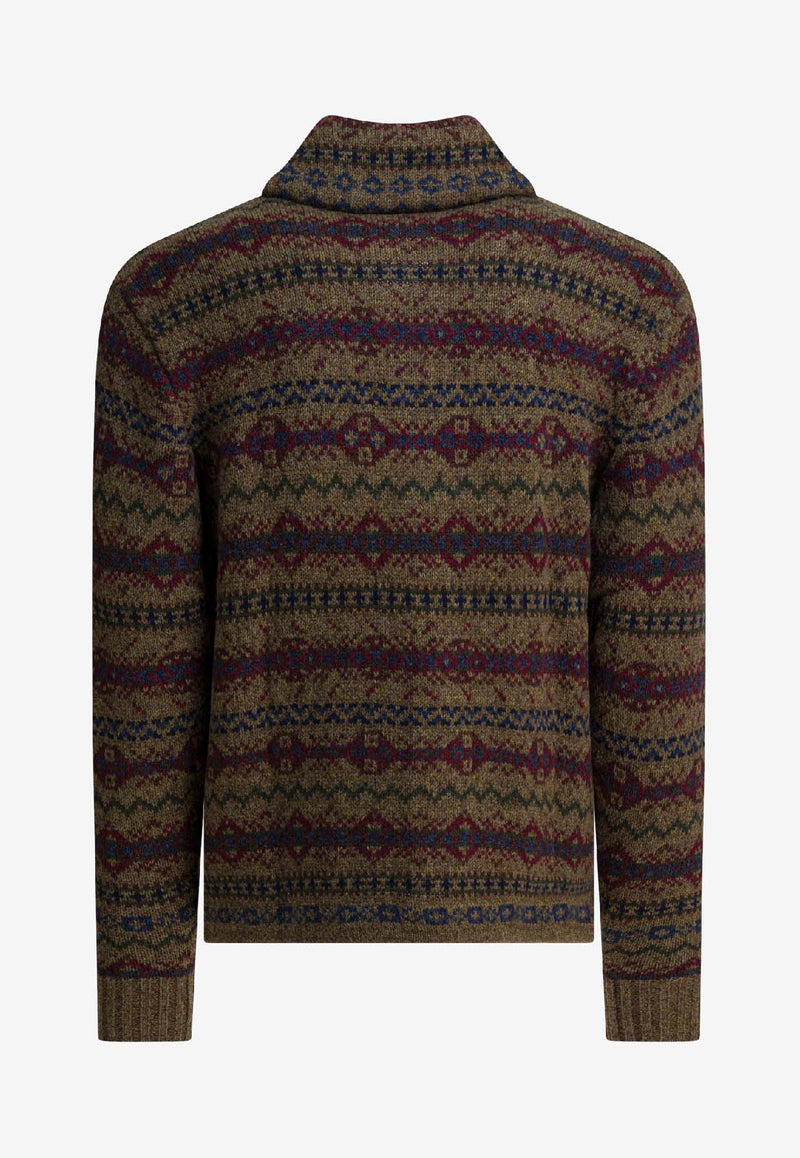 Ralph Lauren Wool Patterned Cardigan Brown 782973243001LODEN HEATHER MULTI_37990c53-296f-4801-8b48-2b31acd5f416