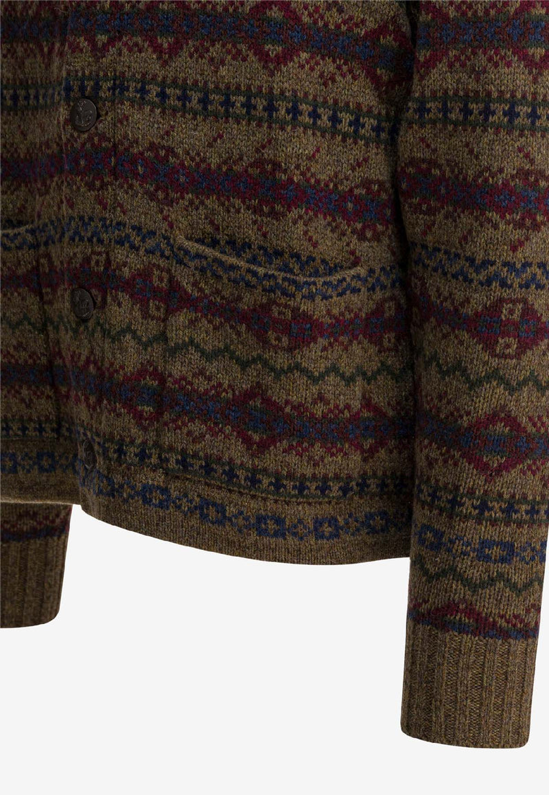 Ralph Lauren Wool Patterned Cardigan Brown 782973243001LODEN HEATHER MULTI_37990c53-296f-4801-8b48-2b31acd5f416