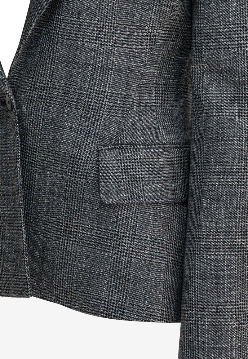 Sa Su Phi Single-Breasted Checked Blazer W25742GR0950_ce1627f9-50f9-403c-b33b-2f60fcaa1865