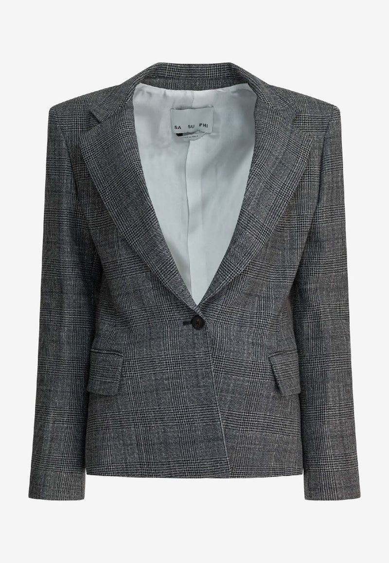 Sa Su Phi Single-Breasted Checked Blazer W25742GR0950_ce1627f9-50f9-403c-b33b-2f60fcaa1865