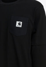 Sacai Sacai X Carhartt Wip Logo Patch Long-Sleeved T-shirt Black 25-00994S001_a70b091b-bc54-4dc7-8cb7-b4e65a90e952
