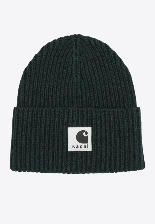 Sacai X Carhartt Wip Logo Beanie Green 25-00997S551_f0cc562c-c4eb-44b0-81fe-41d5b5b73618