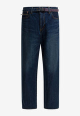 Sacai Belted Straight-Leg Jeans Blue 25-03757M401_be069202-f41e-44c7-b36a-66e2e856882e