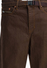 Sacai Belted Straight-Leg Jeans Brown 25-03757M601_bb57103a-64fd-4462-b4f8-a401c2f65b64