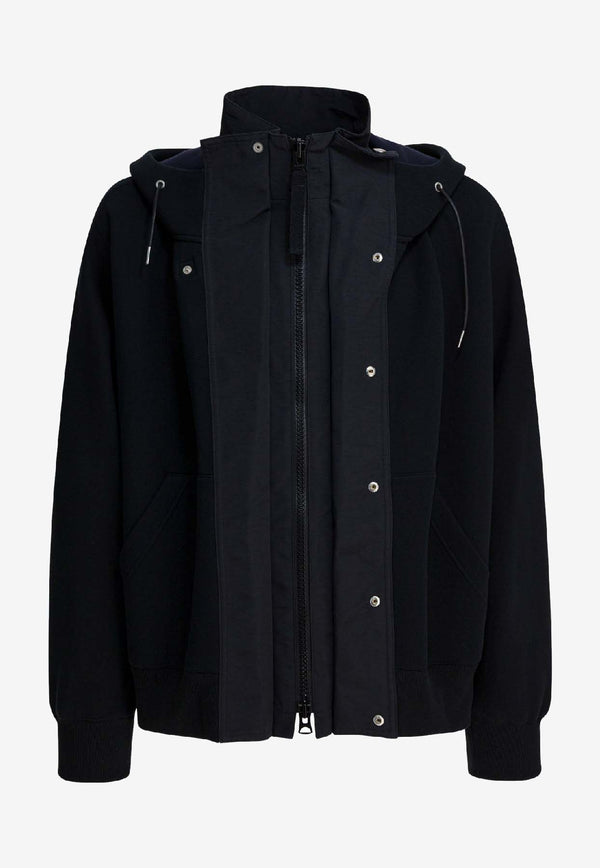 Sacai Zip-Up Layered Hooded Jacket Black 25-03812M001_0df01921-75f4-41be-be89-49f3355d1b64