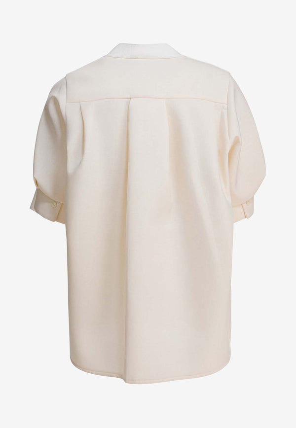 Sacai Layered V-neck Knit Top White 25-07953151_83004